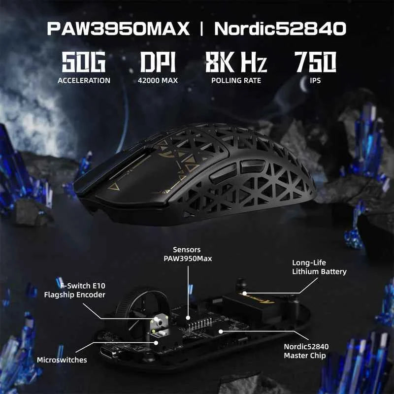 Attackshark R5 Ultra Wireless Gaming Mouse – Black