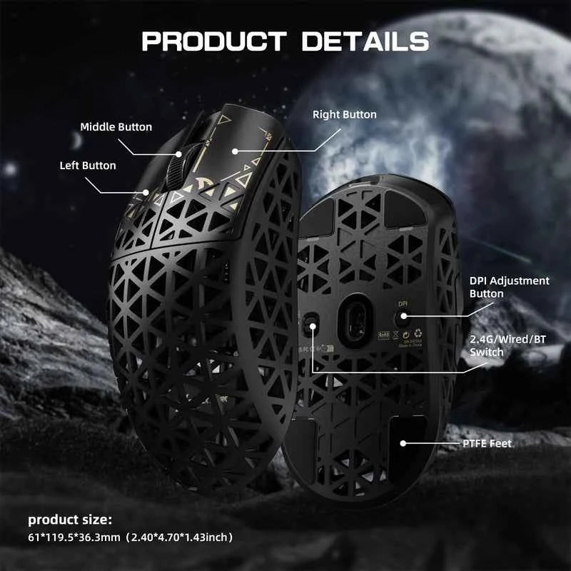 Attackshark R5 Ultra Wireless Gaming Mouse – Black