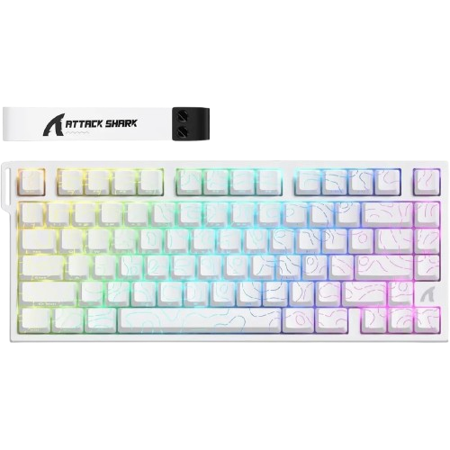 Attackshark R82 HE White Contour Gaming Keyboard