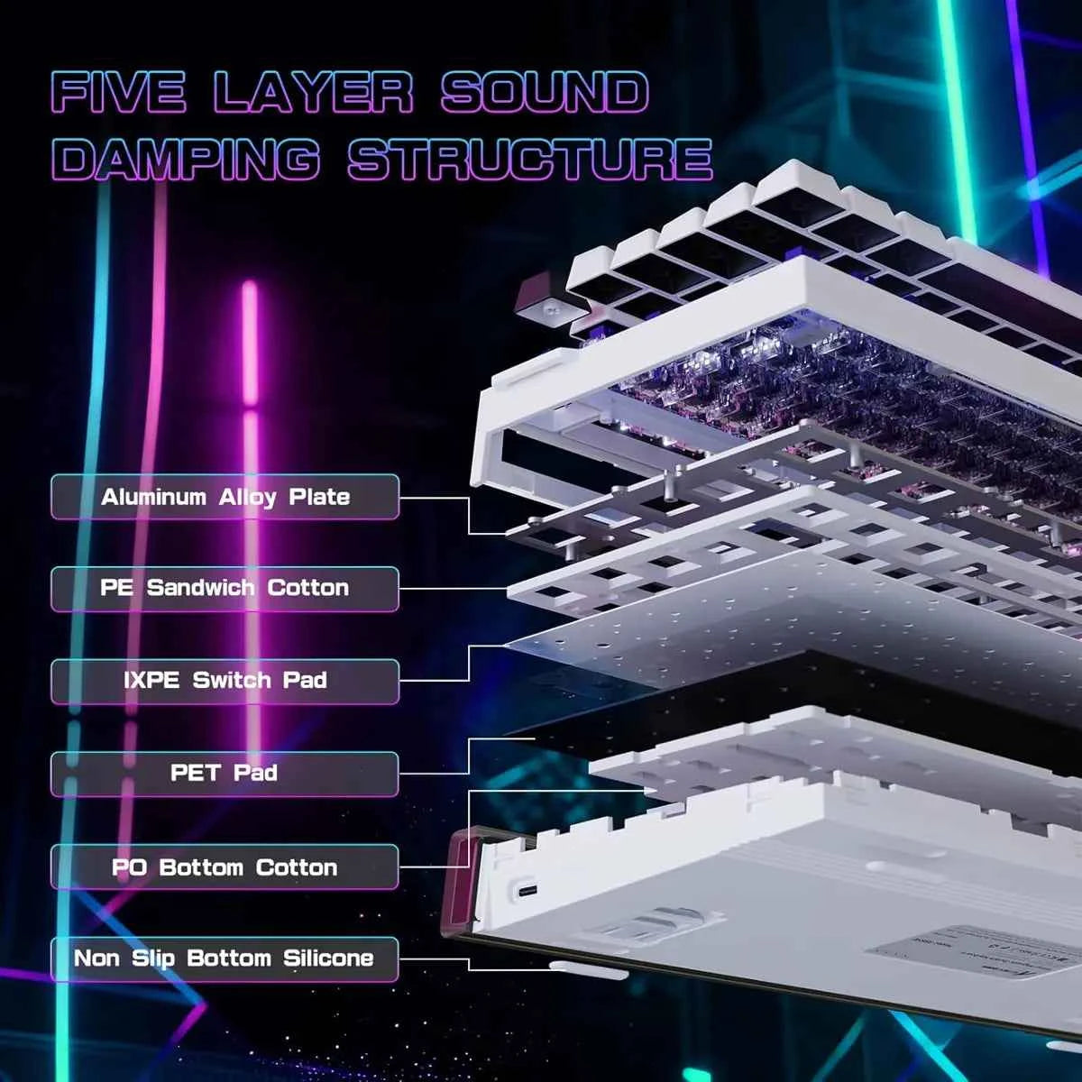 Attackshark R85 HE White New Model Gaming Keyboard