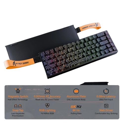 Attackshark X68 HE Max Black Aluminium Keyboard