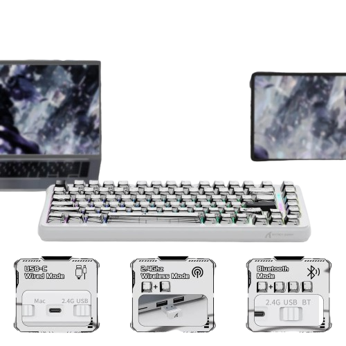Attackshark X82 PRO HE Cosmic White Gaming Keyboard