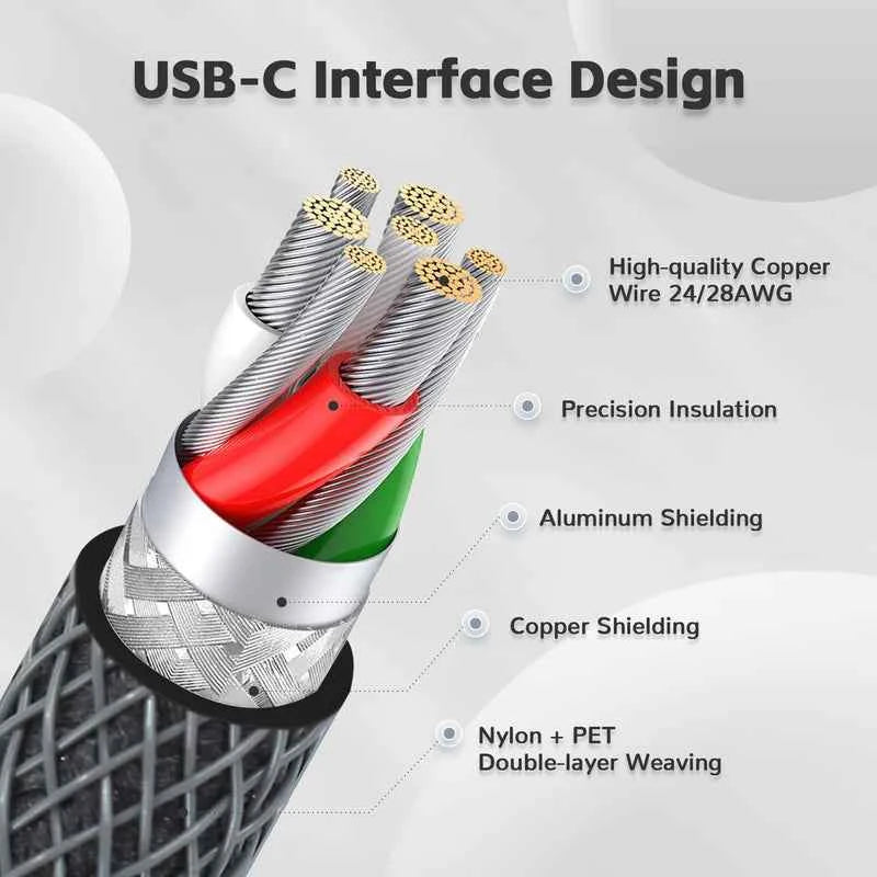 C01 Coiled Keyboard Cable USB-C – Black White Gray