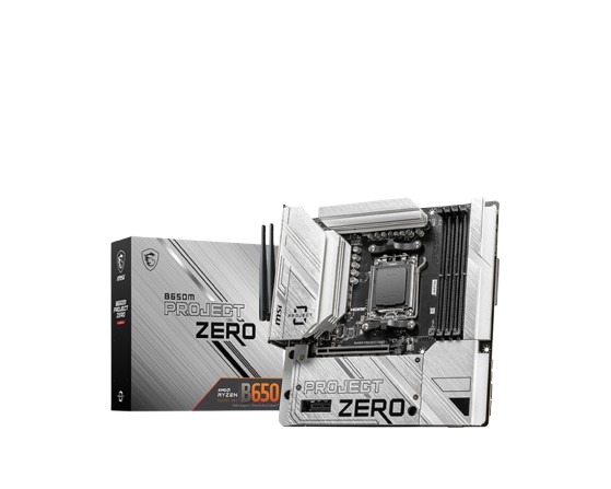 MSI B650M PROJECT ZERO Motherboard | AM5 DDR5 Micro-ATX