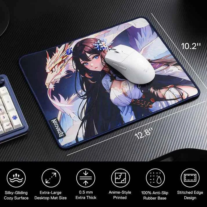 P046 Anime Blue Gaming Mouse Pad Large Desk Mat