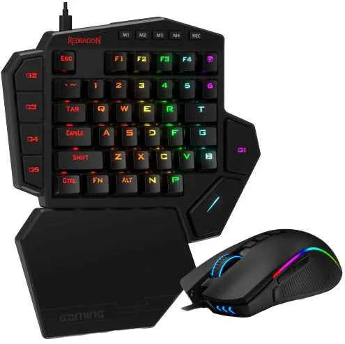 Redragon K585-BA RGB One-Handed Keyboard & M721-Pro Mouse