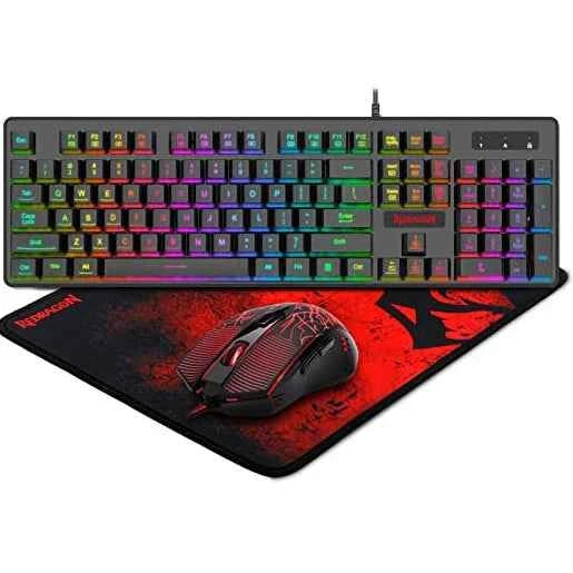 Redragon S107 RGB Keyboard Mouse Mousepad Combo Set