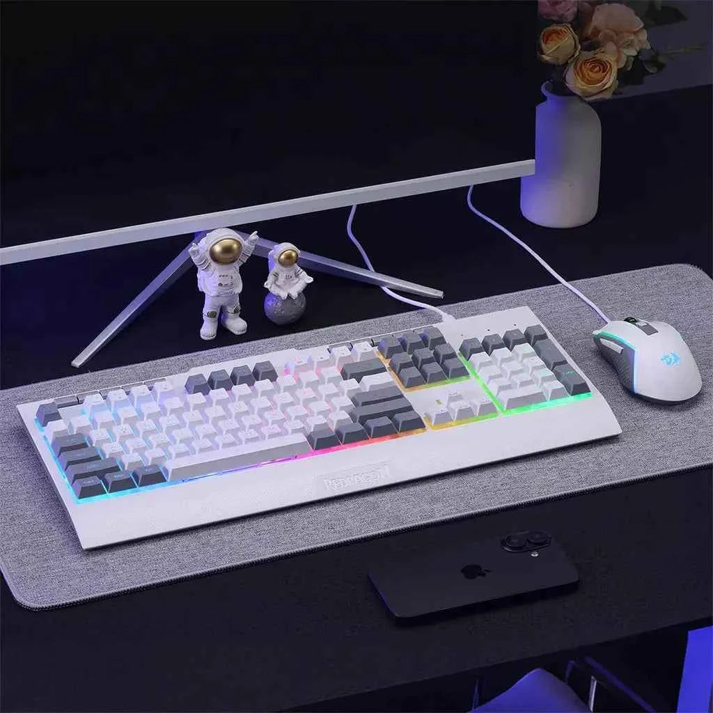 Redragon S151 RGB K525 Keyboard & M616 Mouse White Combo