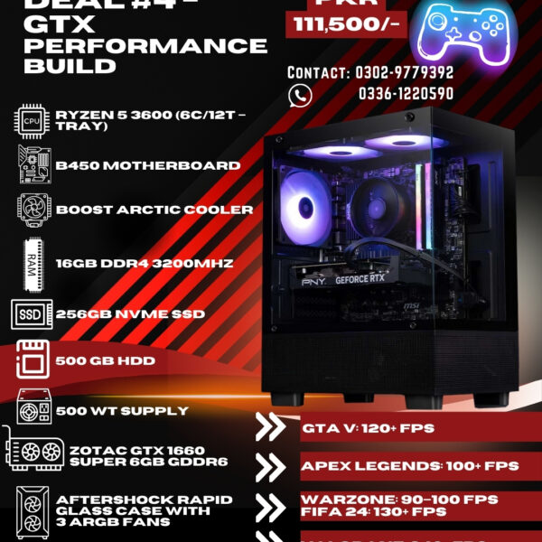 🔥 Deal #4 – GTX Performance Gaming PC Build (Ryzen 5 + GTX 1660 Super)