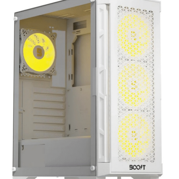 Boost Enclosure Pro Series P300 with 4 ARGB Fans [White]