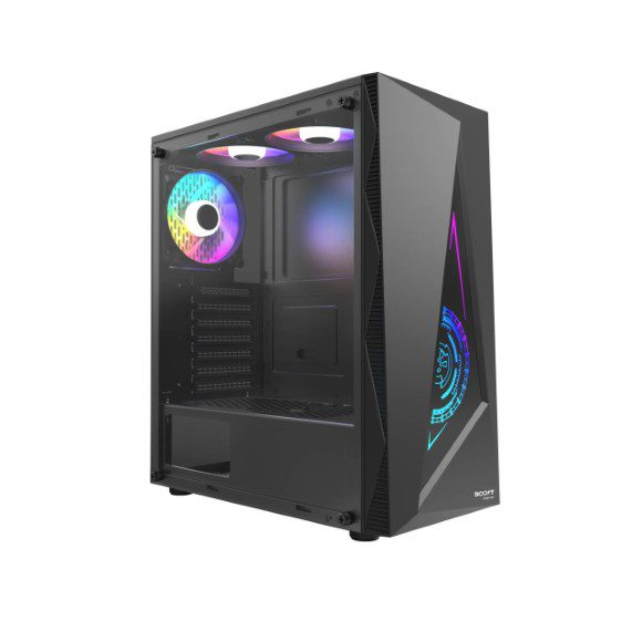 Boost Jaguar With 3 ARGB Fans Gaming Case Black