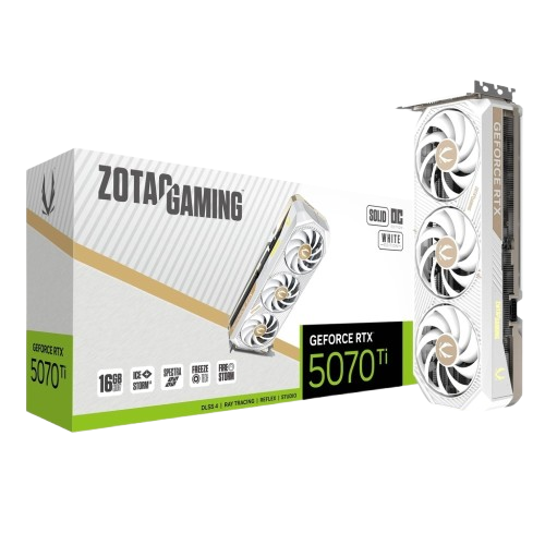 ZOTAC SOLID OC GeForce RTX 5070 Ti 16GB 256-Bit GDDR7 PCI Express 5.0 Graphics – White