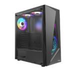 Boost Jaguar Black Gaming Case with Triple RGB Cooling Fans