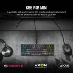 CORSAIR K65 RGB MINI 60% Mechanical Gaming Keyboard — Black - Image 2