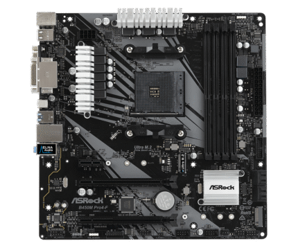 ASRock B450M Pro4-F AMD AM4 Micro-ATX Motherboard