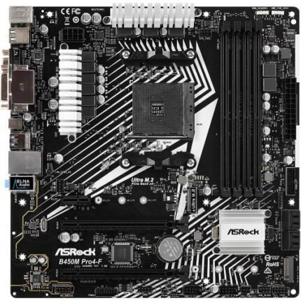 ASRock B450M Pro4-F AMD AM4 Micro-ATX Motherboard