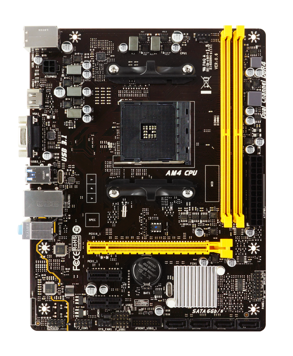 biostar-a320-amd-am4-motherboard-used.png Biostar A320 AMD AM4 Motherboard Used Condition - Image 1