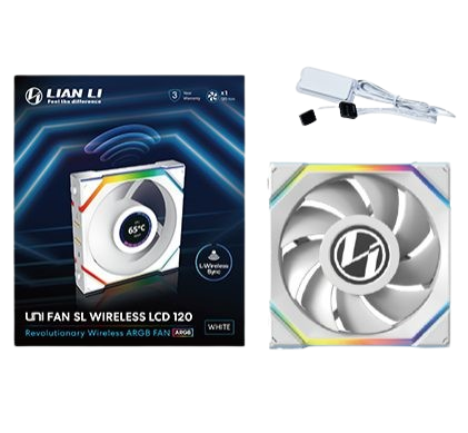 lian-li-uni-fan-sl-wireless-lcd-120-white-3-pack_3.png Lian Li UNI FAN SL Wireless LCD 120 White 3 Pack - Image 1