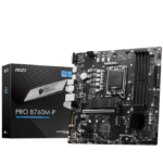 MSI PRO B760M-P DDR5 Micro-ATX Motherboard – LGA1700, Intel B760, DDR5 up to 6800 MHz (OC), PCIe 4.0 & Dual M.2