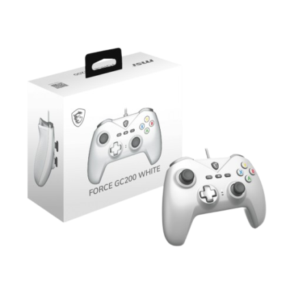 MSI FORCE GC200 Gamepad White – Wired Vibration Controller