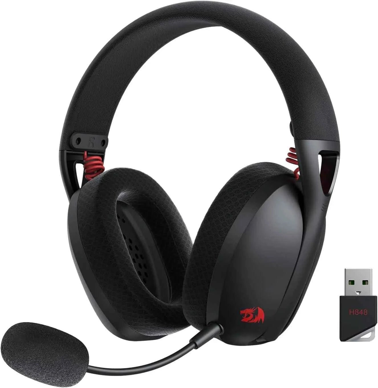 redragon-h848-bluetooth-wireless-gaming-headphone.jpg Redragon H848 Bluetooth Wireless Gaming Headphone, Memory Foam & Built-in Mic - Image 1