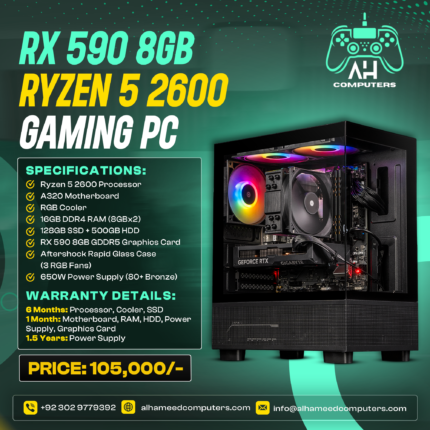 RX 590 16GB Ryzen 5 2600 1080p Ultra Gaming PC
