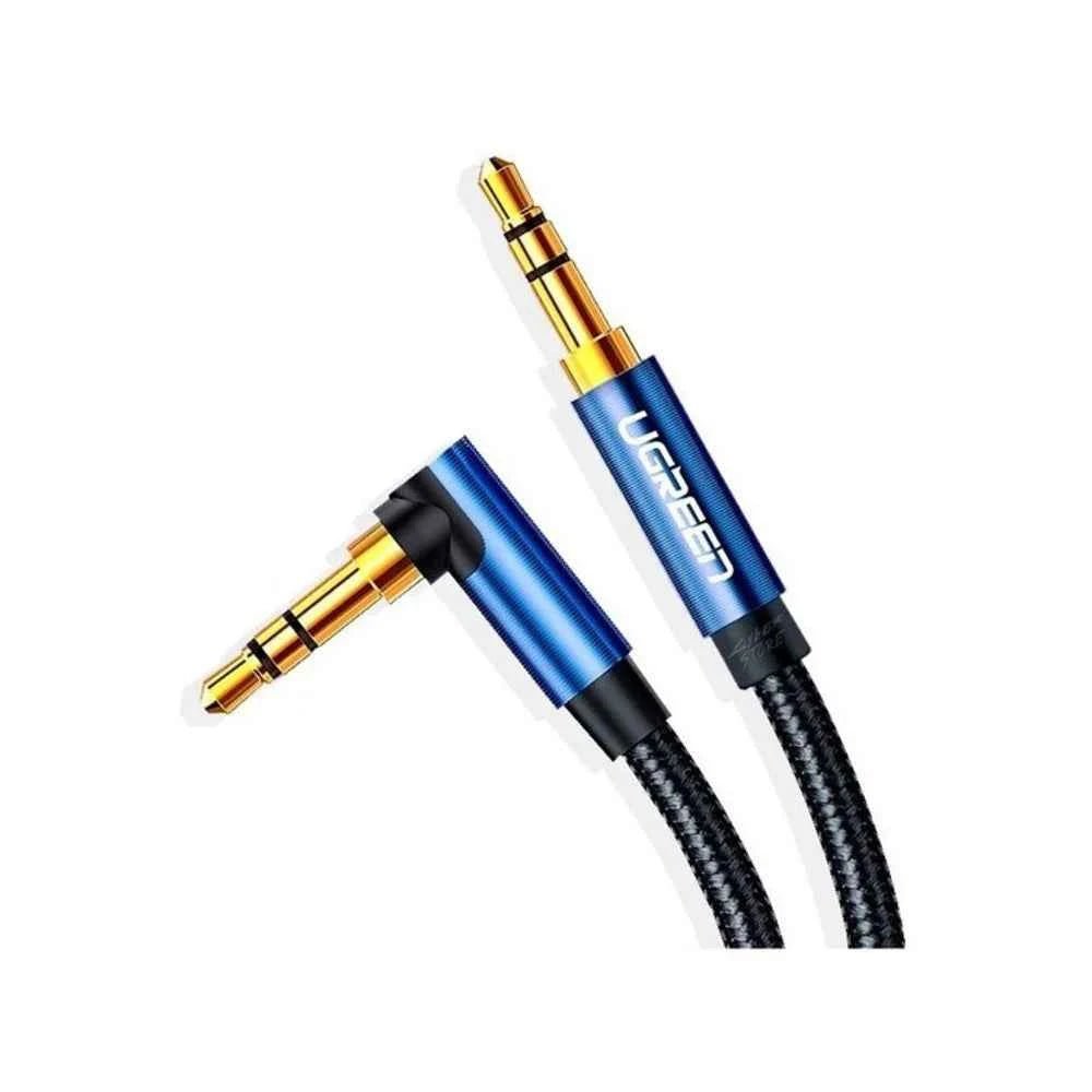 ugreen-15m-aux-audio-cable-blue-gold-plated-braided.jpg UGREEN 1.5m AUX Audio Cable Blue Gold-Plated Braided - Image 1