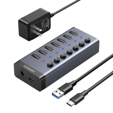 UGREEN USB-C to 7-Port USB 3.0 Hub with 12V Power EU