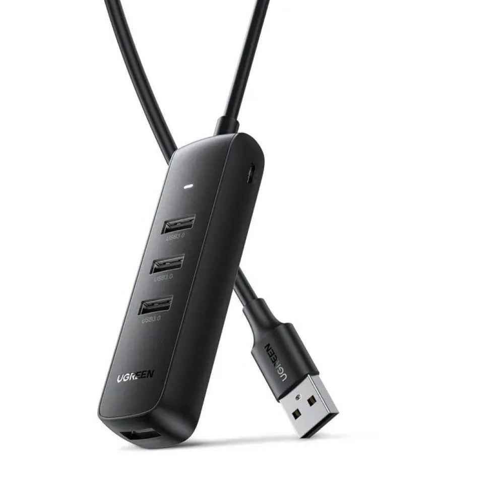 usb-3-0-4-port-usb-a-hub-black-025m.jpg USB 3.0 4-Port USB-A Hub Black 0.25M Cable - Image 1