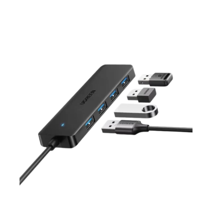 USB 3.0 4-Port USB-A Hub Black with 0.2M Cable