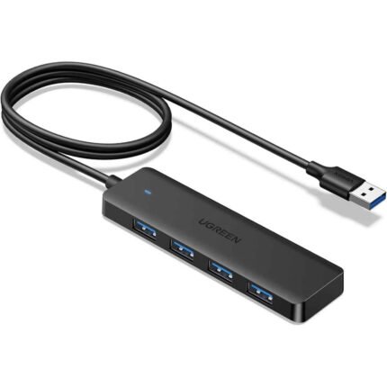 USB 3.0 4-Port USB-A Hub Black with 0.6M Cable
