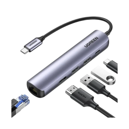 USB-C to HDMI Hub 4K 60Hz with 2 USB 3.0, RJ45 & PD