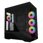 V100 Black Gaming PC Case with 4 ARGB Fans and Hub