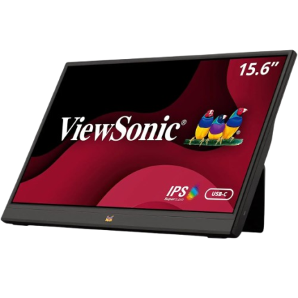 Portable 15.6-inch IPS Full HD 1080p Monitor with USB-C 60W Power, Mini-HDMI & Built-in Speakers