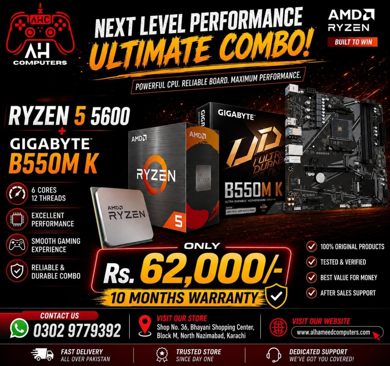 Ryzen 5 5600 + Gigabyte B550M K
